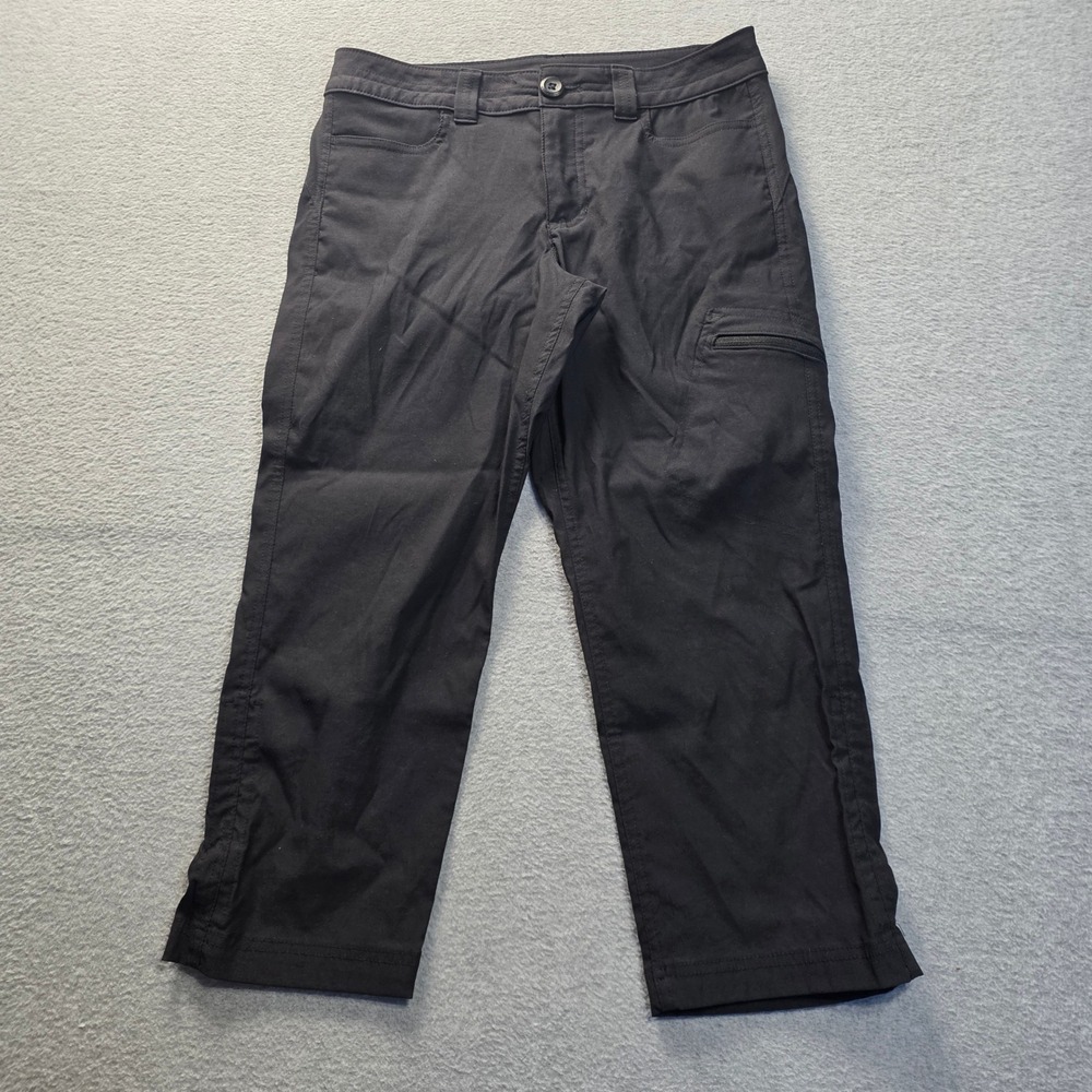 Eddie Bauer Capri Pants Womens 4 Charcoal Black Cropped Casual Travel Outdoor